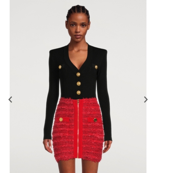 BALMAIN high-waist Wool Skirt NWT - Picture 4 of 14